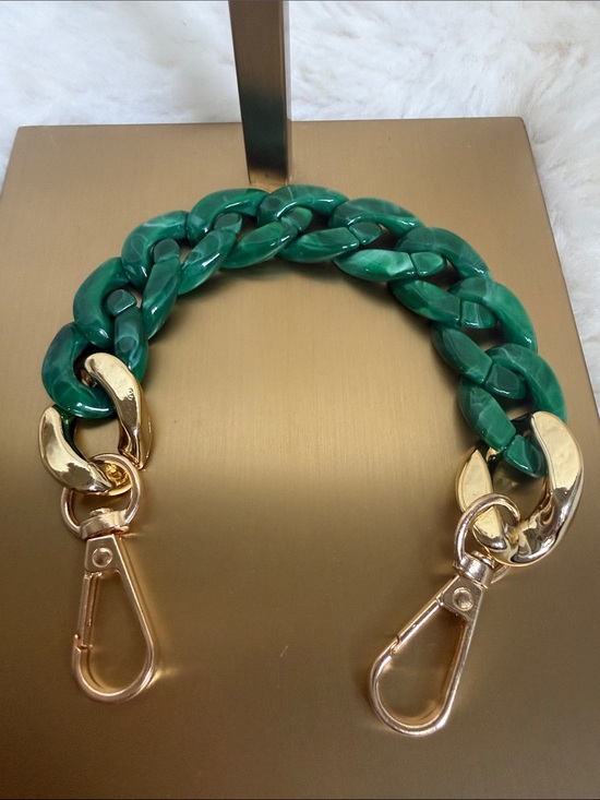 Accessories - Green Marble-like Chain Strap with Gold Hardware - Women Accessories